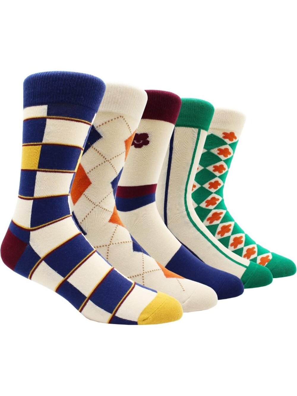 🧦Men's 12 Colorful Striped 6 Pairs Dress Socks Pattern Funny Casual Socks Pack